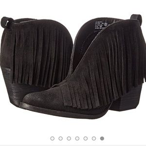 NWT Black Fringe Bootie